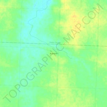 Mapa topográfico Brandon, altitud, relieve