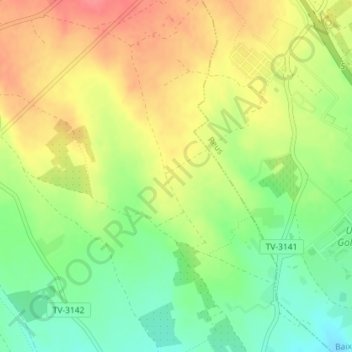 Mapa topográfico Blancafort, altitud, relieve