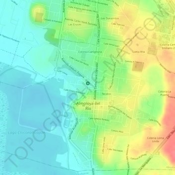 Mapa topográfico Parque Infantil de Almoloya del Río, altitud, relieve