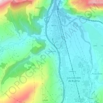 Mapa topográfico San Mateo, altitud, relieve