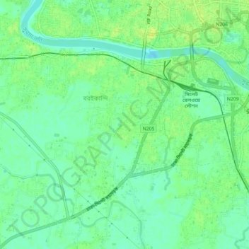Mapa topográfico South Surma, altitud, relieve