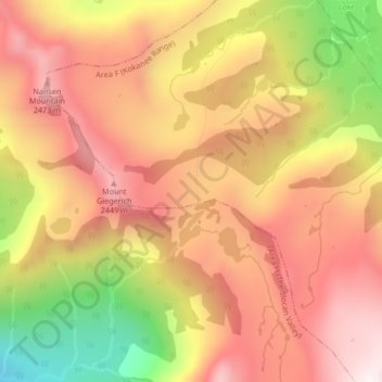 Mapa topográfico Lemon Pass, altitud, relieve