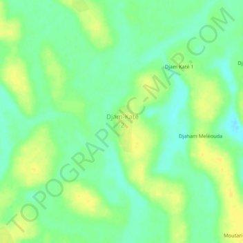 Mapa topográfico Djam, altitud, relieve