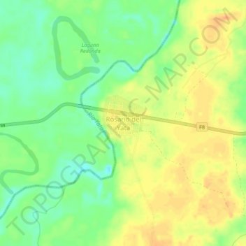 Mapa topográfico Rosario del Yata, altitud, relieve