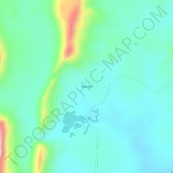 Mapa topográfico Bonito, altitud, relieve