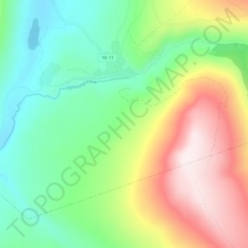 Mapa topográfico Keno Hill, altitud, relieve