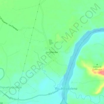 Mapa topográfico La Chamba, altitud, relieve