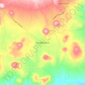 Mapa topográfico Condémbaro, altitud, relieve