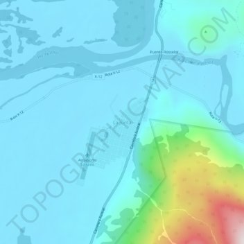 Mapa topográfico La Junta, altitud, relieve