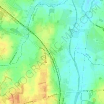 Mapa topográfico Chessetts Wood, altitud, relieve