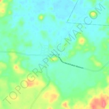Mapa topográfico Nohalal, altitud, relieve