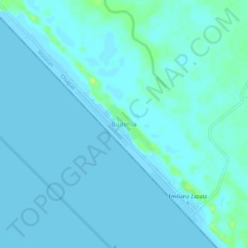 Mapa topográfico Badenia, altitud, relieve