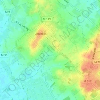 Mapa topográfico La Vallée, altitud, relieve