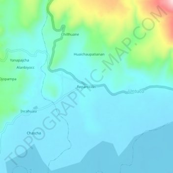 Mapa topográfico Reparticion, altitud, relieve