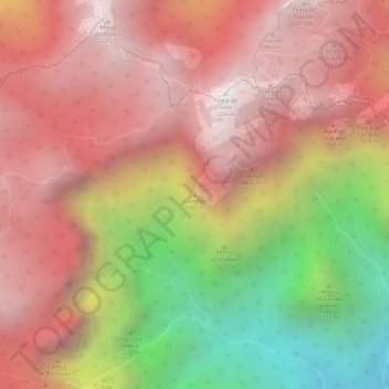 Mapa topográfico Garrafão, altitud, relieve