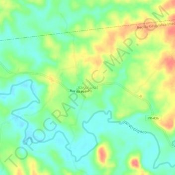 Mapa topográfico Vassoural, altitud, relieve