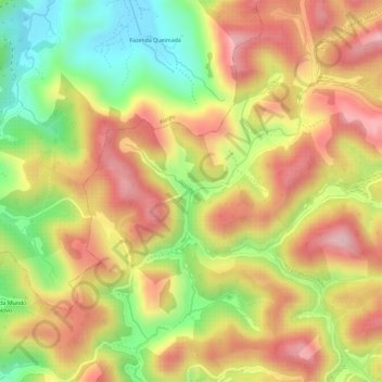 Mapa topográfico Santa Luzia, altitud, relieve