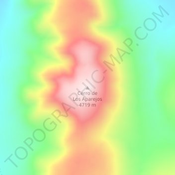 Mapa topográfico Cerro de Los Aparejos, altitud, relieve
