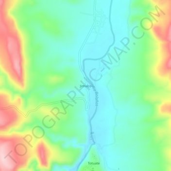 Mapa topográfico Jimulco, altitud, relieve