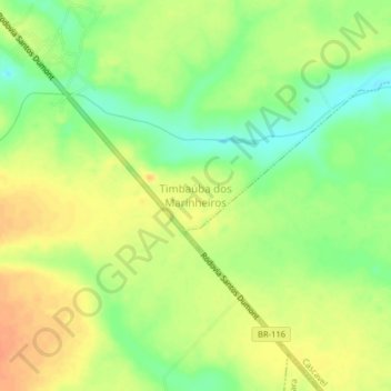 Mapa topográfico Timbaúba dos Marinheiros, altitud, relieve