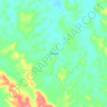 Mapa topográfico Vizcaina, altitud, relieve