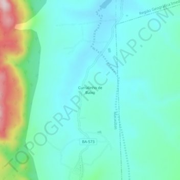 Mapa topográfico Curralinho de Baixo, altitud, relieve
