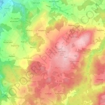Mapa topográfico Söllhuben, altitud, relieve