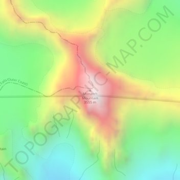Mapa topográfico Monarch Mountain, altitud, relieve