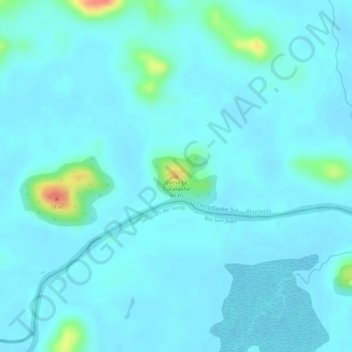 Mapa topográfico Loma La Cucaracha, altitud, relieve