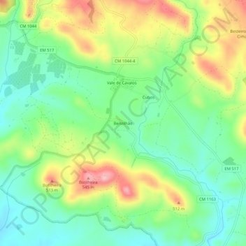 Mapa topográfico Benzilhão, altitud, relieve