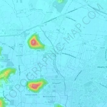Mapa topográfico Monterosso, altitud, relieve