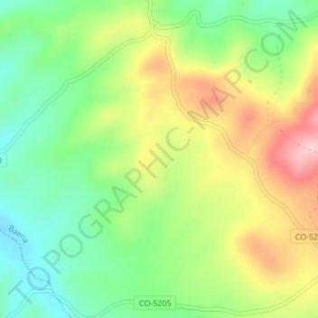 Mapa topográfico La Capitana, altitud, relieve