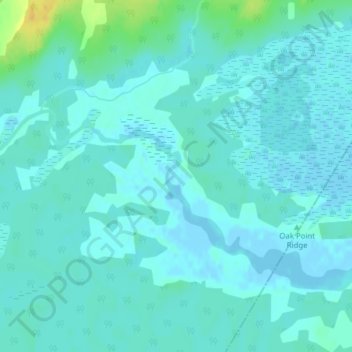Mapa topográfico Oak Point, altitud, relieve
