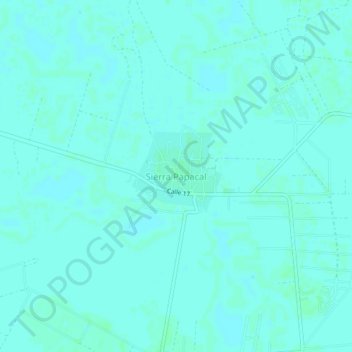 Mapa topográfico Sierra Papacal, altitud, relieve
