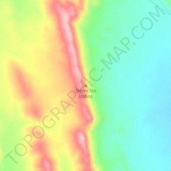 Mapa topográfico Sierra los Indios, altitud, relieve