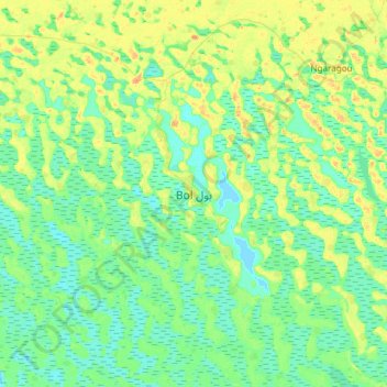 Mapa topográfico Bol, altitud, relieve