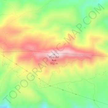 Mapa topográfico Pico del Ave, altitud, relieve