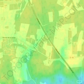 Mapa topográfico Sevigne, altitud, relieve