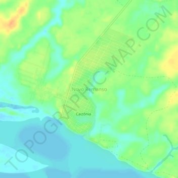 Mapa topográfico Novo Remanso, altitud, relieve