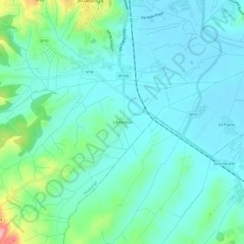 Mapa topográfico L'Amorosa, altitud, relieve