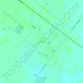 Mapa topográfico Ibarreta, altitud, relieve