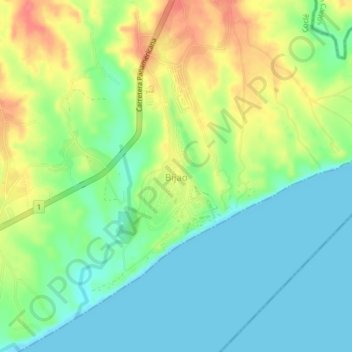 Mapa topográfico Bijao, altitud, relieve