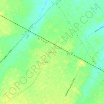 Mapa topográfico Villa Lía, altitud, relieve