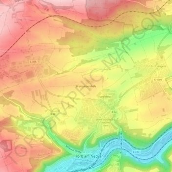 Mapa topográfico Breitenbaumhöfe, altitud, relieve