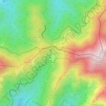 Mapa topográfico Puerto de Navacerrada, altitud, relieve