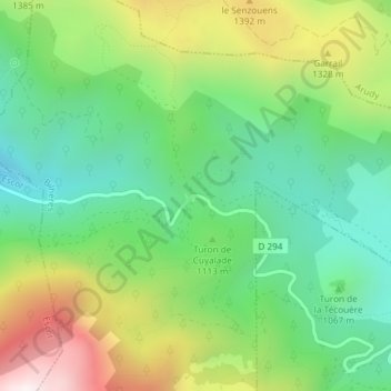 Mapa topográfico Col de Marie-Blanque, altitud, relieve