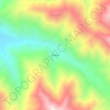 Mapa topográfico El Piche, altitud, relieve