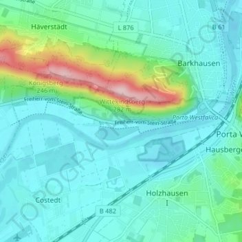 Mapa topográfico Wedigenstein, altitud, relieve