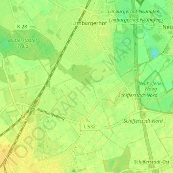 Mapa topográfico Birkenweg, altitud, relieve