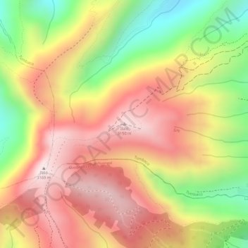 Mapa topográfico Ilaló, altitud, relieve